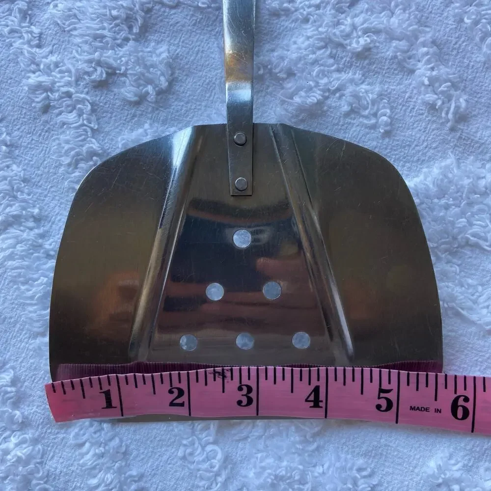 VTG ROBINSON STAINLESS STEEL USA Extra Wide Kitchen Spatula Wooden Handle 12